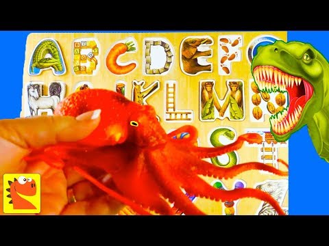 LEARN the ALPHABET! Learn ABCs Toys + Animals GoGo DiNo Toys