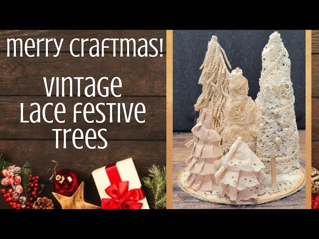 Lace Christmas Tree Forest Craft Tutorial - Mitzi's Miscellany