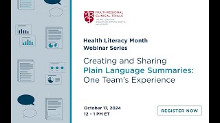 Creating and Sharing Plain Language Summaries: One Team’s Experience