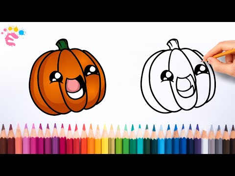 How To Draw Pumpkin for Children. Step by Step Drawing Tutorial Stock  Vector - Illustration of hand, child: 250704989