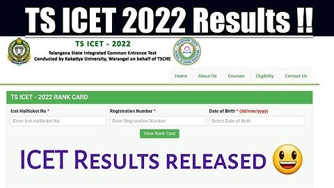 TS ICET 2022 Results released 😃!!|| Download TS ICET rank cards|| ICET results.