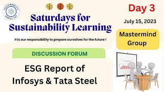 ESG report formats with case study of Infosys and Tata Steel ESG Reports Study -Day 3 -July 15 2023