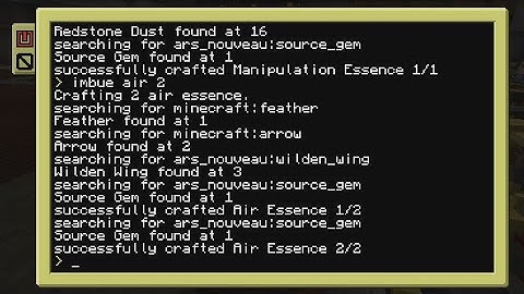 ComputerCraft Imbuement Chamber script demonstration