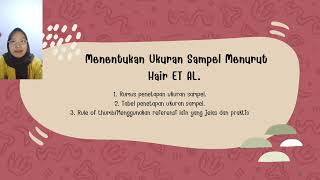 Tugas Metode Penelitian Bisnis (Menentukan Ukuran Sampel Menurut Hair Et Al)