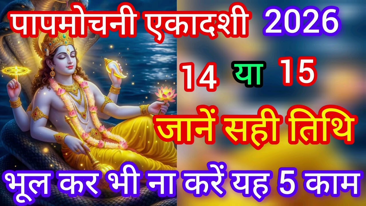 Ekadashi vrat kab hai March 2026 Date | पापमोचनी एकादशी व्रत कितनी तारीख को है 14 या 15 मार्च 2026