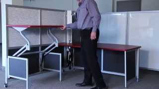 Mobile Collapsible Workstations Rolling Fold Up Desks Temporary Cubicles by Greg Montgomery 9,552 views 9 years ago 1 minute, 20 seconds