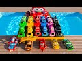 Disney pixar cars falling into deep pool lightning mcqueen tow mater mack sally francesco