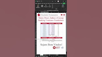 [EXCEL] Ranking 3 MAIORES com Procv Índice e Corresp no #excel  #aprendeexcel #exceltips #excelbr