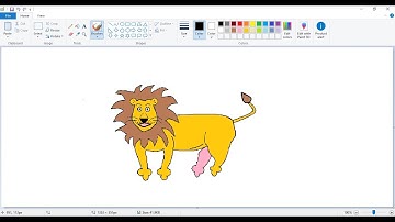 How to draw lion in MS PAINT || step by step tutorial || smart sky