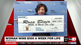 Springfield woman wins ‘$100 a Week of Life’ Lottery