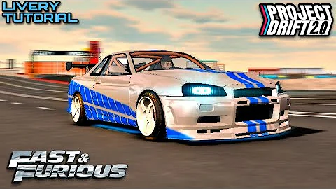 Paul walker skyline GTR livery Tutorial in Project drift 2.0 | Fast & Furious livery | Driver laxh25