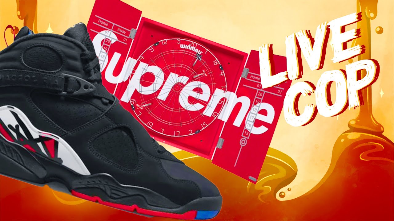 LIVE COP: Exclusive Access Air Jordan 8 Playoff & Supreme Dartboard