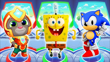Sonic Dash Vs SpongeBob: Sponge on the Run Vs Talking Tom Hero Dash - Funny Gameplay