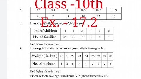 Full Ex. 17.2 // Chapter 17  measures of central tendency // क्लास 10th Maths// RBSE and CBSE| BY DR