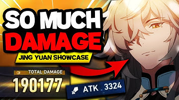 INSANE DAMAGE HYPERCARRY!? LVL 70 Jing Yuan showcase (Max Trace, Best Lightcone) - Honkai: Star Rail