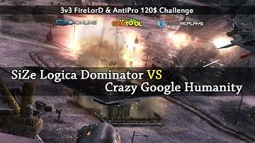 Generals Zero Hour 3v3 - SiZe Logica Dominator vs Crazy Google Humanity - BO13