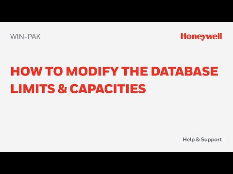 How to Modify the WIN-PAK Database Limits & Capacities - Honeywell Support