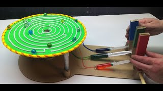 How to Make Hydraulic labyrinth with ball from Cardboard and syringes