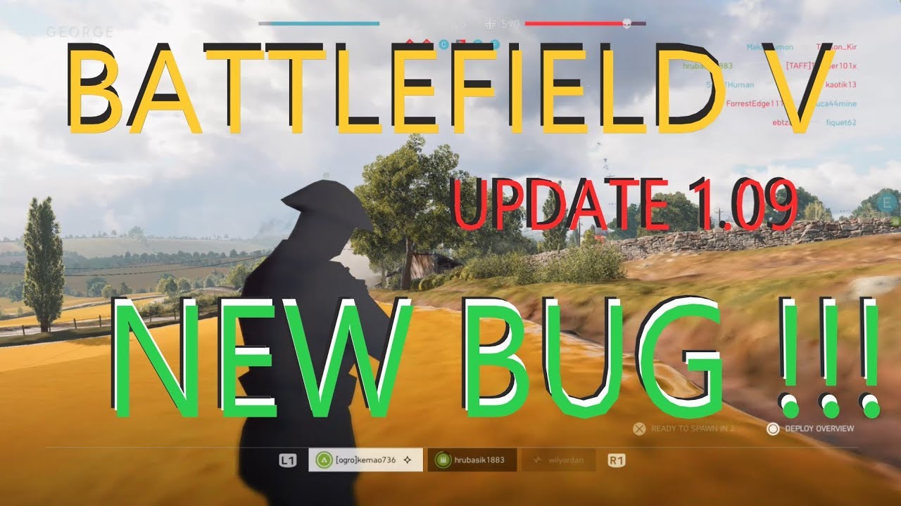 BATTLEFIELD V : NEW UPDATE 1.09 annoying NEW BUG