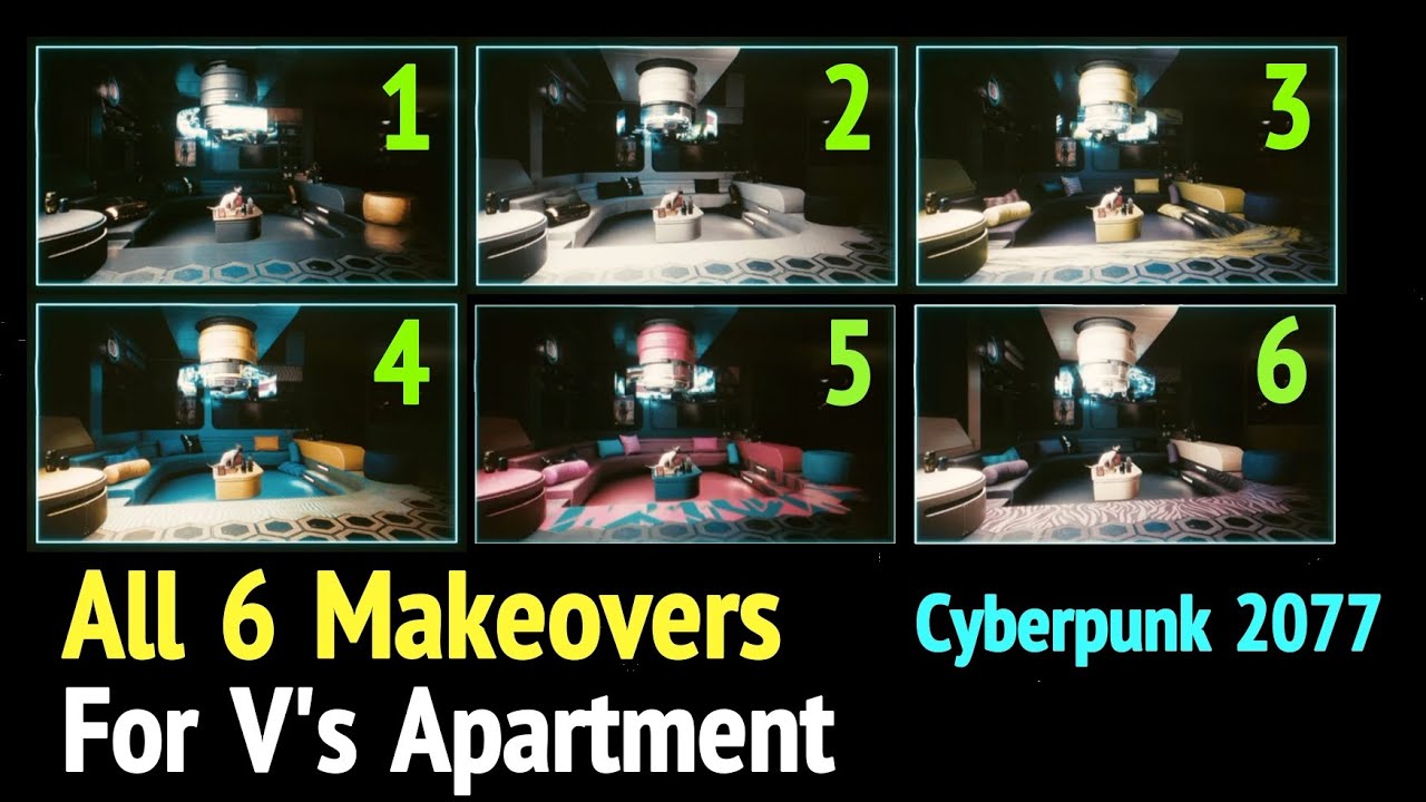 All 6 Room Makeover Styles in Cyberpunk 2077: Change V\'s Apartment ...