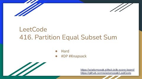 【每日一题】LeetCode 416. Partition Equal Subset Sum