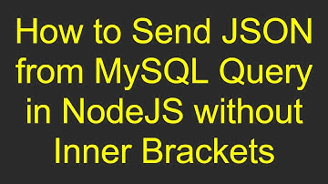 How to Send JSON from MySQL Query in NodeJS without Inner Brackets