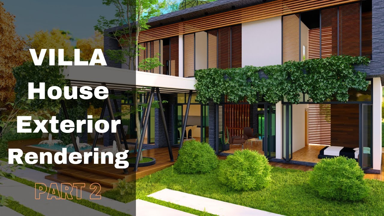 Lumion render tutorial, 3D exterior design of modern house and ...