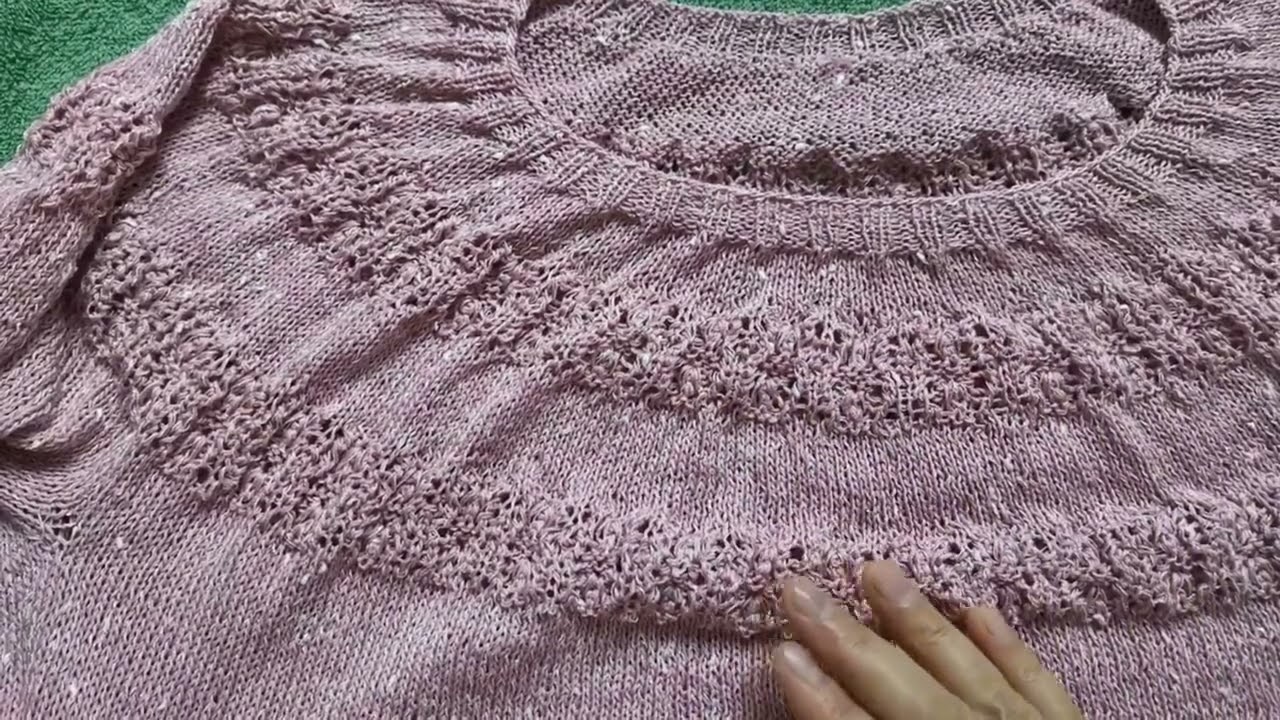 501 编织一件圆肩短袖毛衣（一），各部位尺寸计算，整体编织过程概述