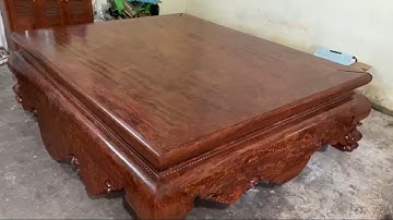 Mặt sập gỗ cẩm lai liền tấm vân chun 3D siêu đẹp và hiếm có kích thước 1,80mx2,20m