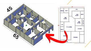 MaKan ka naksha | 45 by 60 feet house plan | makan ka design | ghar design | ghar ka naksha