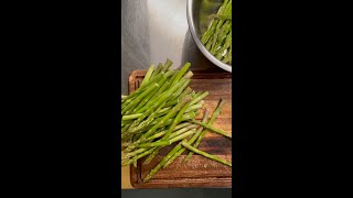 Pea, asparagus and burrata salad