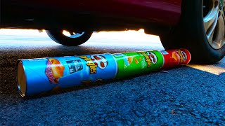 Crushing Crunchy & Soft Things by Car! - EXPERIMENT Chips vs Car by Galaxy Experiments 13,184 views 3 years ago 1 minute, 37 seconds