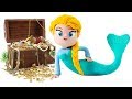 Frozen Elsa Mermaid & Princess Ariel The Little Mermaid Play Doh Cartoons Stop Motion Animations