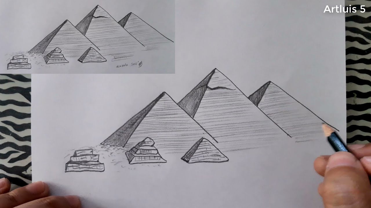 Como dibujar las PIRADIMES DE EGIPTO | How to draw the PYRAMIDS OF EGYPT -  thptnganamst.edu.vn