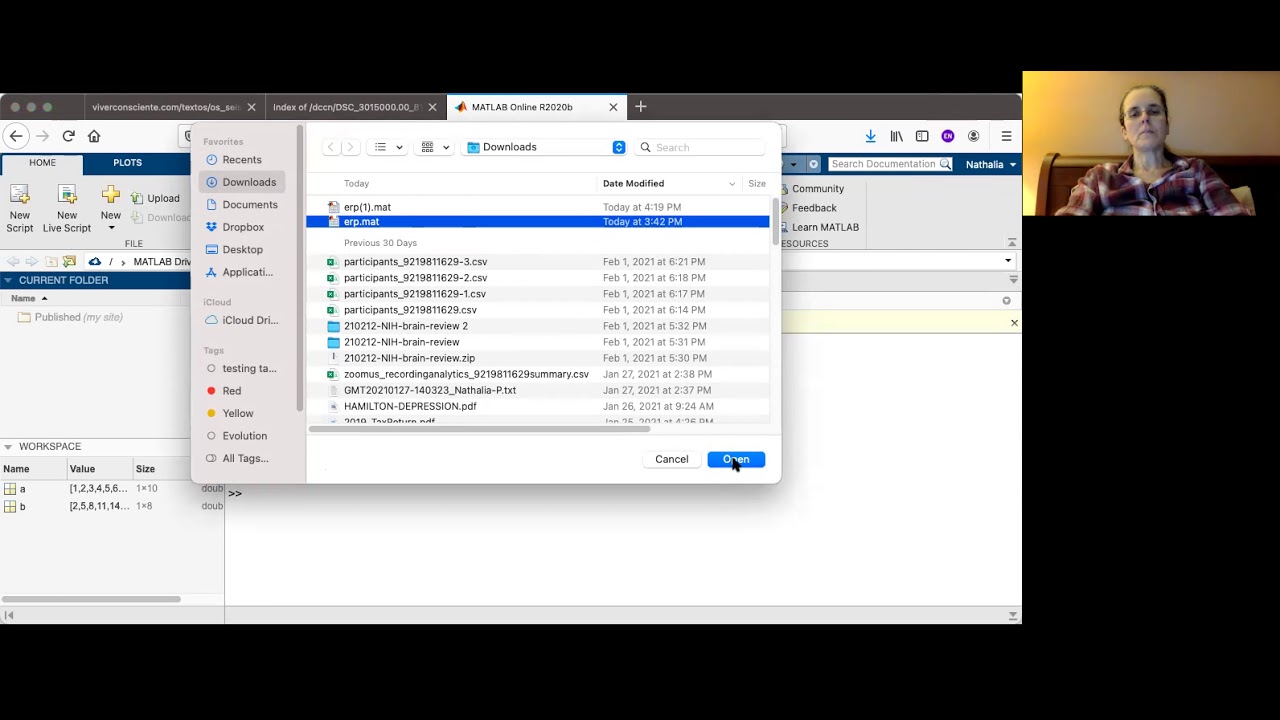 EEG / ERP data sample upload to online Matlab - YouTube