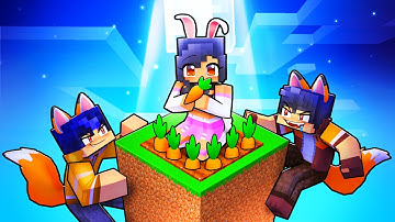 ONE BUNNY on a FOX BLOCK in Minecraft!