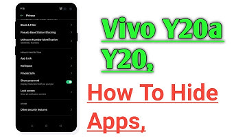Vivo Y20a, Y20 How To Hide Application, And Application Lock