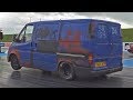 Sleeper Transit Beats an E90 M3 at Santa Pod Raceway!