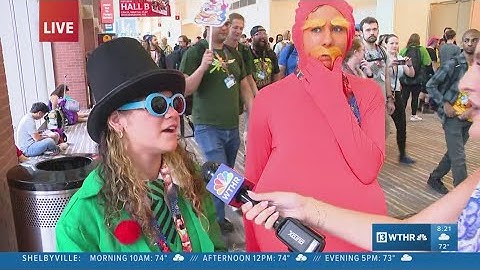 The Lorax and Once-ler cosplayers join WTHR at Gen Con