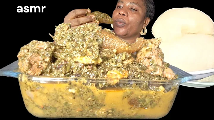 African food mukbang/ Afang soup with fufu (eating Sound mukbang)