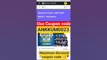 Pw Shreshth 2.0 ESE + Gate 2027 || Mechanical || Maximum discount coupon code #pw#pwcouponcode#gate