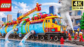 GIANT LEGO City Fire Truck Saves The Gas Station🚒 | LEGO Creative Toys