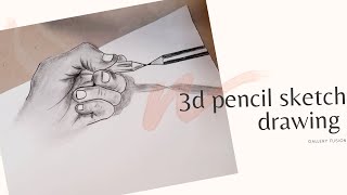 3d pencil sketch drawing of hand || Easy 3d sketch || pencil sketch drawing of hand screenshot 4