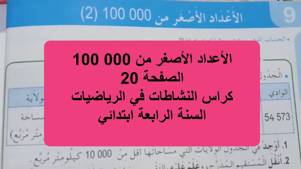 الأعداد الأصغر من 100000 السنة الرابعة