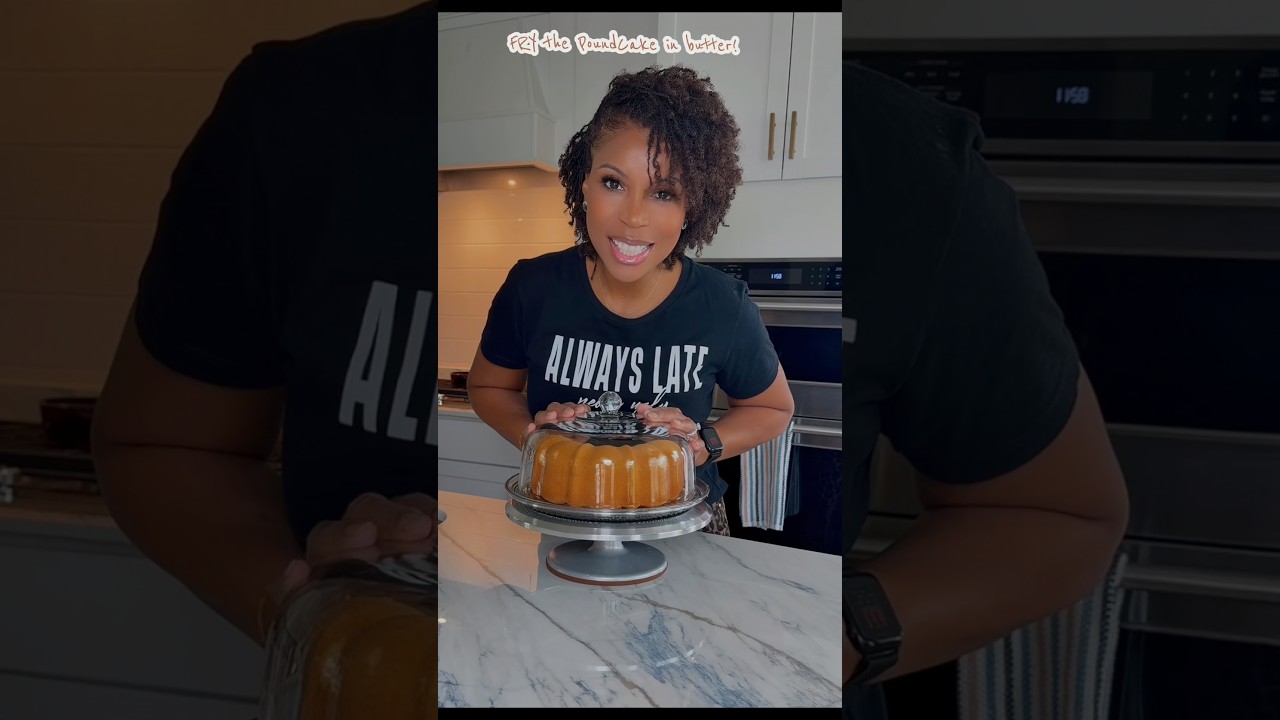 FRY the PoundCake in butter y’all. Salted butter, only! #shorts #poundcake #food #foodies #asmr