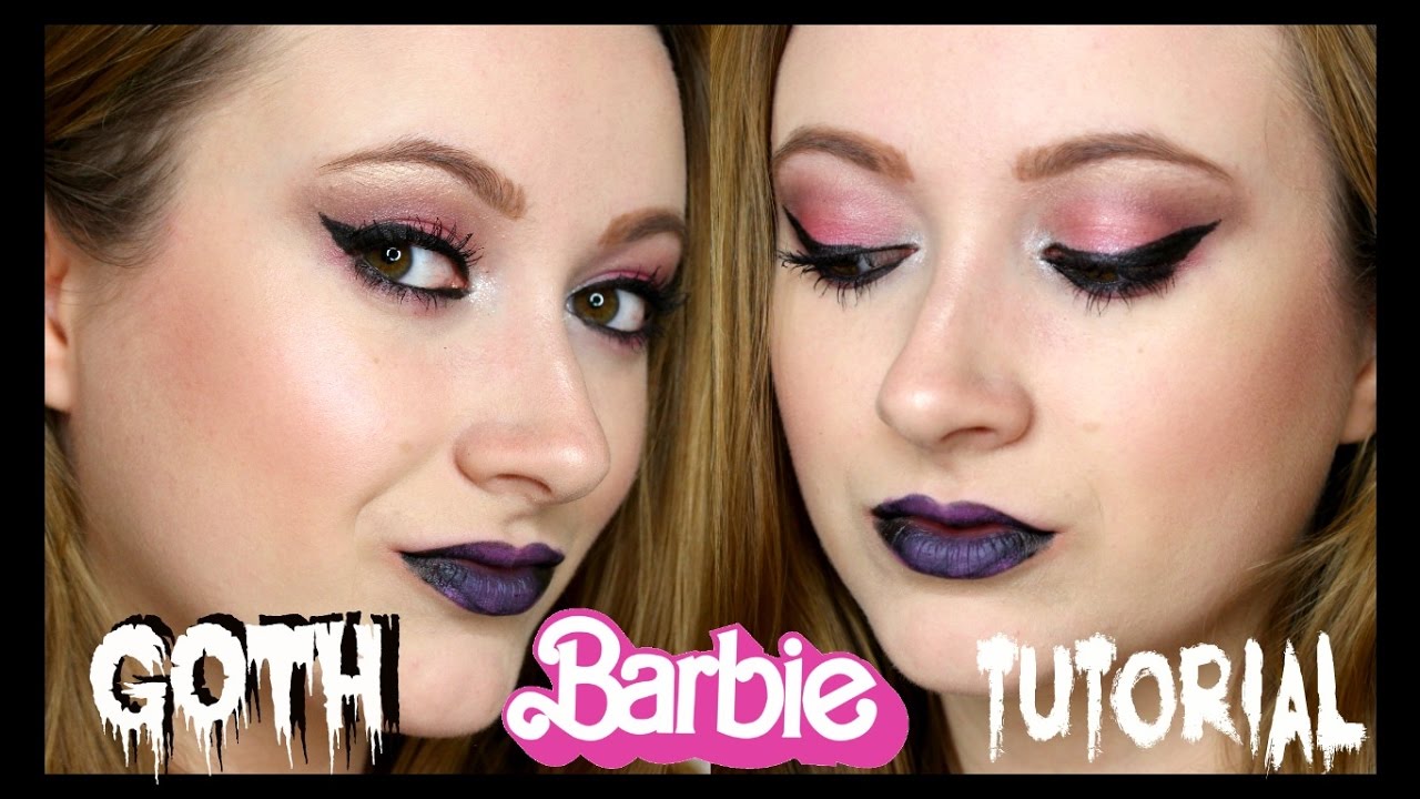 GOTH BARBIE Halloween Makeup Tutorial MissGlamBAM Collab YouTube