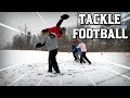 BACK YARD TACKLE FOOTBALL IN THE MIDDLE OF A SNOW STORM!!