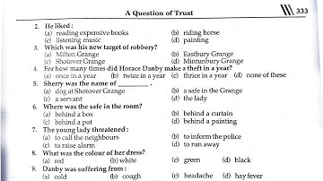 A Question of Trust MCQ | A Question of Trust MCQ Class 10 | A Question of Trust Objective Questions