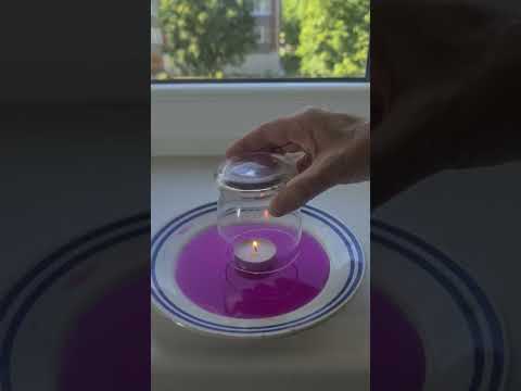 Experience with a glass and a candle   Опыт со стаканом и свечой