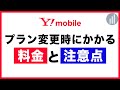 ワイモバイルのプラン変更時にかかる料金と注意点！